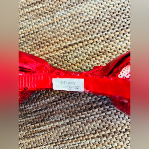 Disney Red with White Hearts Sequin Bow Headband - Picture 4 of 7